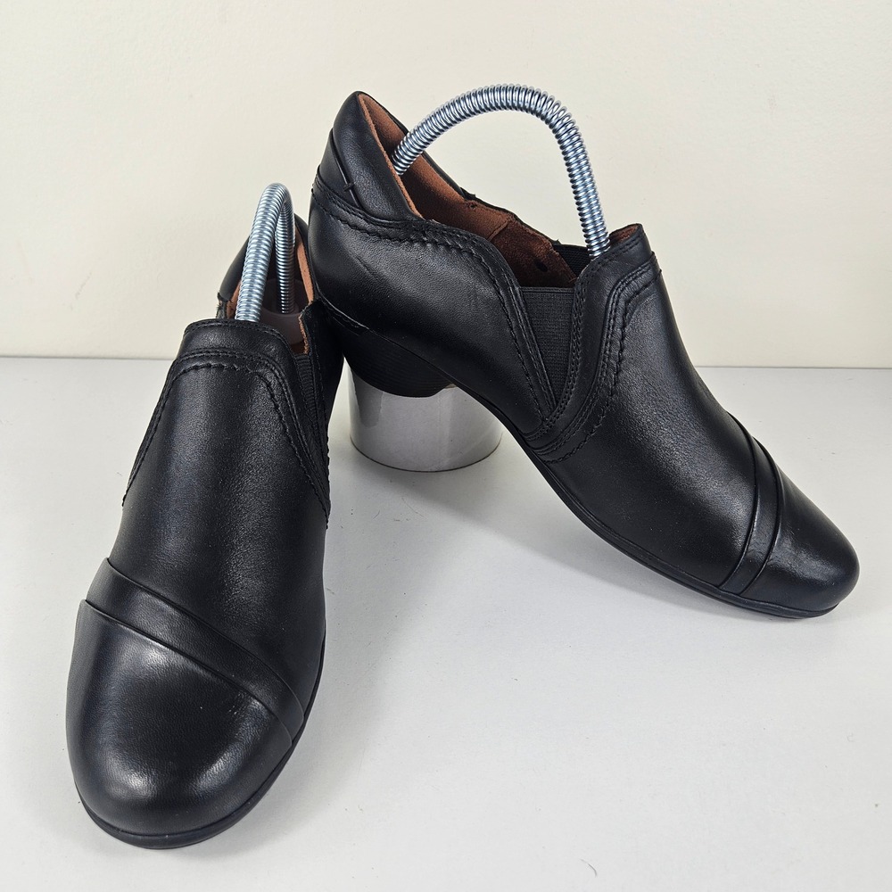 Cobb Hill Laurel Women 8 Black Leather Slip On Pumps Chelsea Ankle Booties Boots